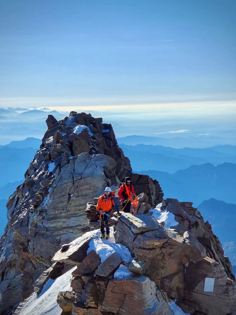 Am Gipfelgrat der Dufourspitze.