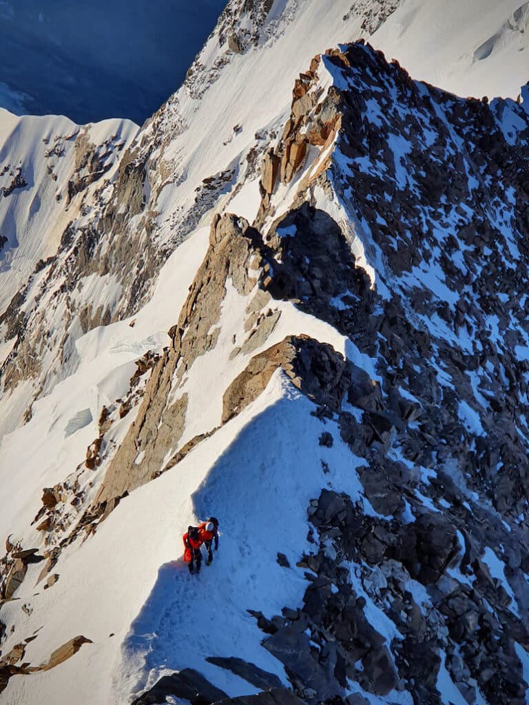 Am Grenzgrat zwischen Zumsteinspitze und Dufourspitze.