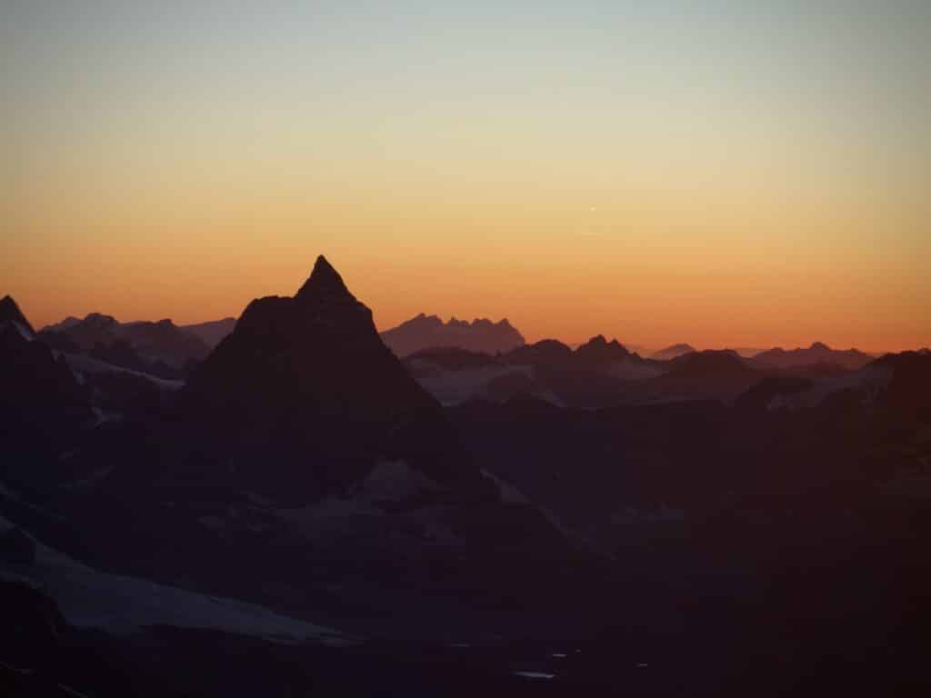 Matterhorn im Sonnenuntergang von der Signalkuppe.
