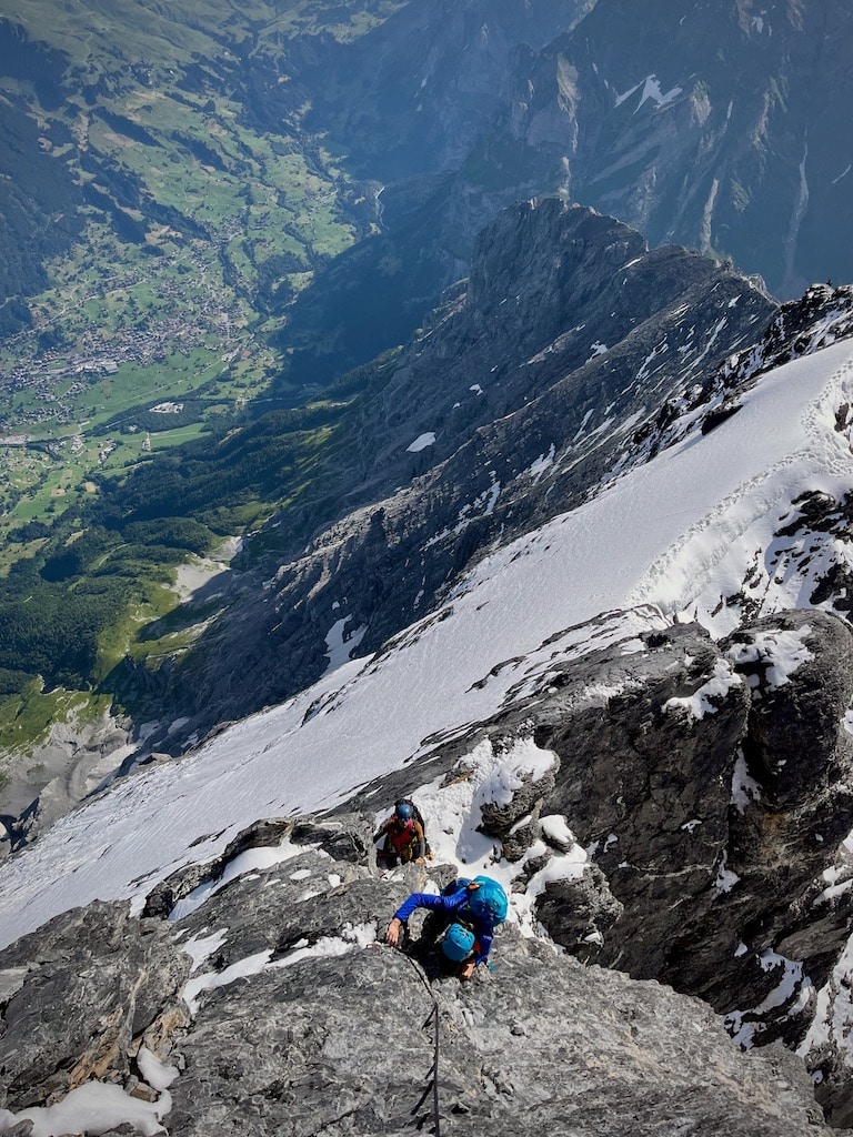 Mittellegigrat mit Blick auf das Ostegg und den Start der Tour.
